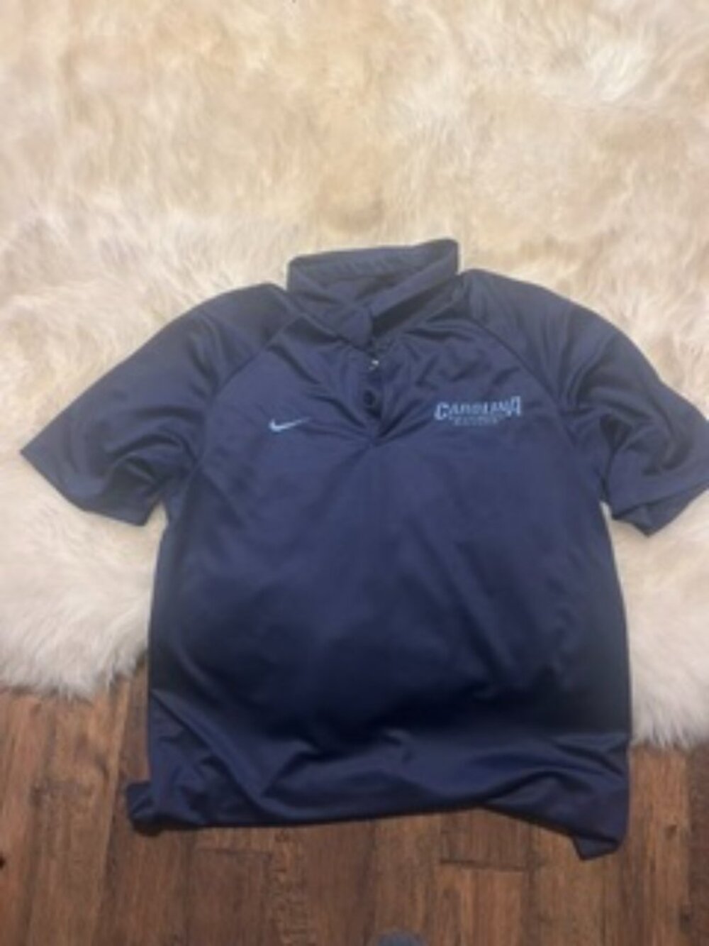 Nike Carolina Swimming Golf Shirt, Blue, size large